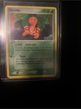 Unseen Forces Stamped Holo Pokemon Shuckle Card - Green/Yellow/Red Artwork